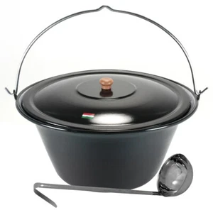 Gulaschkessel 30 Liter emailliert mit Deckel und Edlestahl Schöpfkelle  - Bild 1 von 2