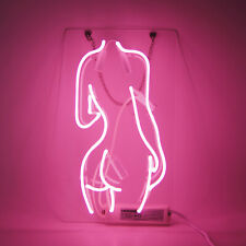 Hot Girl's Back Real Glass Neon Sign Light Party Bedroom Wall Hanging Art 14"x9"
