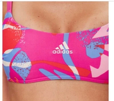 Nuevo top de bikini de natación floral acolchado talla pequeña Adidas para mujer SOLO #HS5383 $50 Foto 1 de 4
