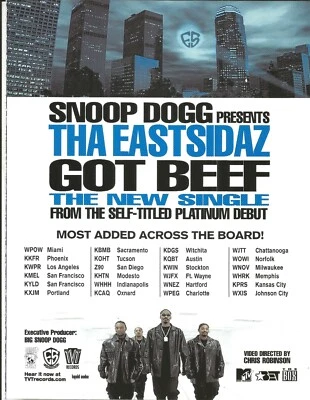 SNOOP DOGG THE EASTSIDAZ & BUSTA RHYMES 2Sided PROMO TRADE AD Poster of 2000 CD - Image 1 of 2