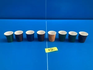 LOT DE 8 TASSES A CAFÉ FROISSÉES Espresso REVOL COLLECTION GRES DE COULEUR N°1 - Picture 1 of 7