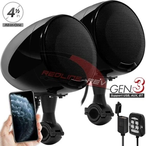 Refurb Waterproof Bluetooth Motorcycle Stereo Speakers Amplifier Audio System - Picture 1 of 9