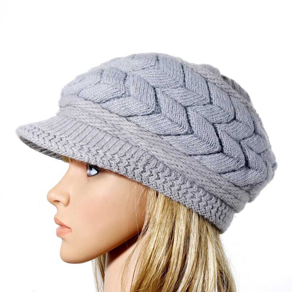 Mujeres Niña Informal Cálido Tejido Cony Pelo Ala Corta Otoño Invierno Nieve Boina Sombrero Gorra Foto 1 de 1