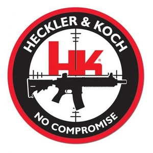 HECKLER & KOCH FIREARMS NO COMPROMISE 4" DECAL STICKER  with HK  H&K H & K Bonus - Picture 1 of 6