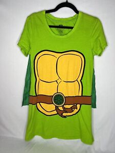 Nickelodeon Teenage Mutant Ninja Turtle Juniors L Tunic T-Shirt Costume w Cape