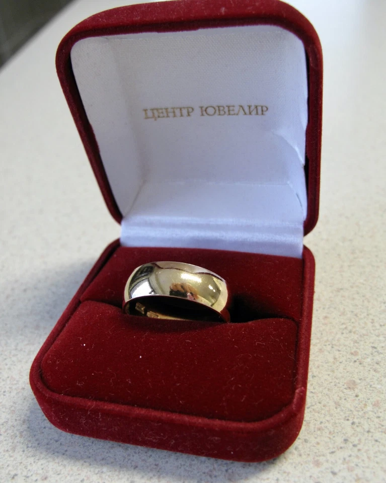 Anillo de compromiso de boda ruso placa de plata oro talla 11 Обручальное кольцо Foto 1 de 4