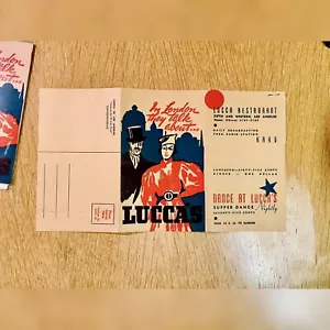 De colección Lucca Restaurant Los Angeles 1939 Supper Club Menú Triple Postales 2 - Imagen 1 de 4