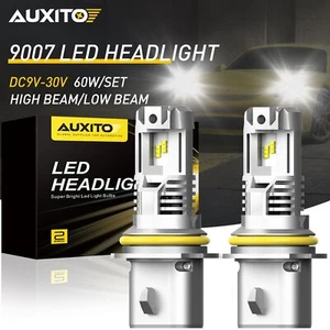 AUXITO 9007 HB5 LED Xenon White Headlight Hi-Lo Beam Bulbs Kit 60W 2400LM 6000K - Picture 1 of 9
