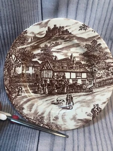 Piatto VINTAGE J. Broadhurst and Sons SWAN INN 6 1/2" ENGLAND - Foto 1 di 4