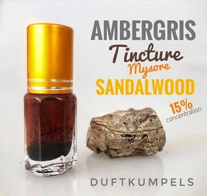 1ml Ambergris 15% Tinktur Pottwal in Mysore Sandelholz Öl by Duftkumpels Top!!! - Picture 1 of 9