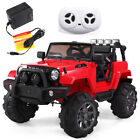 TOBBI 12V Kids Ride on Truck Electric Jeep Car w/Remote Control Double Doors Red