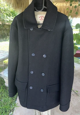 CHAQUETA ABRIGO BROOKS BROTHERS ROJO POLAR NEGRO DOBLE BOTONADURA Talla L Foto 1 de 4