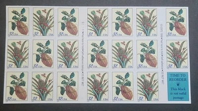 US Scott #3127a 32¢ Merian Botanical Prints MNH Booklet pane of 20 - 1997 - Image 1 of 2