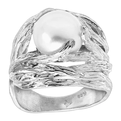New Silpada 'Nested Pearl' 9.5-10 mm Freshwater Pearl Ring in Sterling Silver - Image 1 of 4