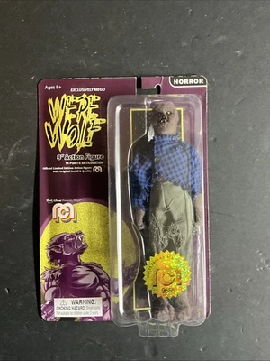 "FIGURA DE ACCIÓN Mego Hombre Lobo Cuerpo Completo Flocado 8"" NUEVO COMO NUEVO Foto 1 de 2