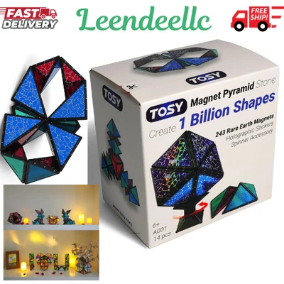 Magnet Pyramid Stone - 1 Cube Transforms into 1 Billion Shapes, 14 pcs (12 Puzzl - Image 1 of 4