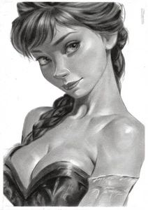 original drawing A4 92GV artwork pastel modern Anna portrait Frozen - Picture 1 of 1