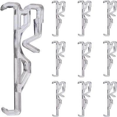 Valance Clips 10Pcs 2.5Inch Clear Plastic Hidden Retainer Holder Clip for Window - Image 1 of 4