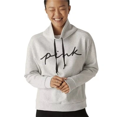 PINK Victoria’s Secret XXL Gray High Neck Long Sleeve Boxy Slouch Sweatshirt Foto 1 de 4