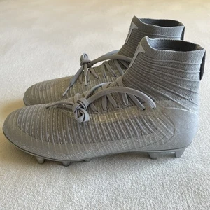 Under Armour UA Highlight 2 MC Knit Men Size 9 Football Cleats Silver - Picture 1 of 9