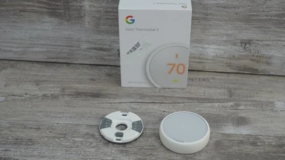Google Nest Thermostat E T4001ES Programmable Thermostat-White, Used, A3 - Image 1 of 4