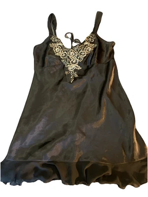 Linea Donatello Ladies Nightie Size XL Black Embellished  - Image 1 of 3