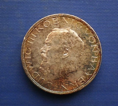 Bayern : 5 Mark 1914 D.  Ludwig III König. Erhaltung. Patina.  -658- - Bild 1 von 4