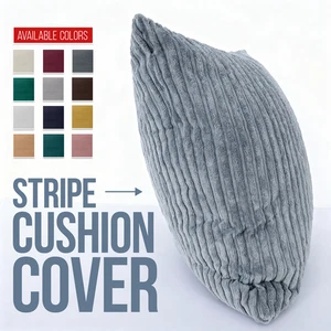 DELUXE Super Soft Corduroy Throw Pillow Case 18x18" Hidden Zip Sofa Accent Decor - Picture 1 of 130