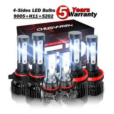 For Subaru XV Crosstrek 2013-2014 6x LED Headlight High Low Beam Fog Light Bulbs - Image 1 of 4
