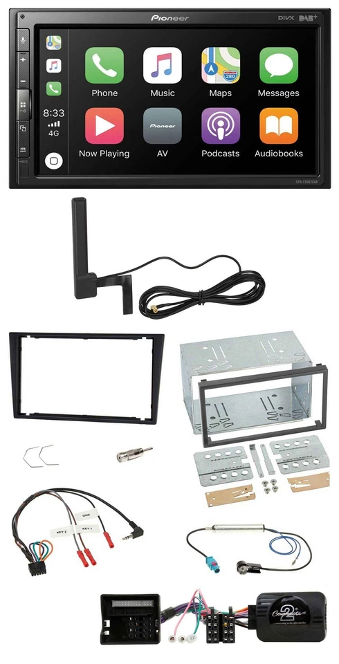 Pioneer USB 2DIN Bluetooth DAB Lenkrad Autoradio für Opel Corsa C Tigra Vectra C - Bild 1 von 4