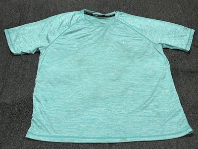 Camiseta Spyder Active elástica cómoda para hombre grande verde cuello redondo logotipo Foto 1 de 4