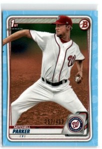 2020 Bowman Draft Sky Blue Paper Parallel Mitchell Parker /499 #BD-176 1st