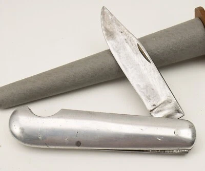 Custom Handmade Carbon Steel Aluminum Handle Easy Open Pocket Jack Knife - Image 1 of 4