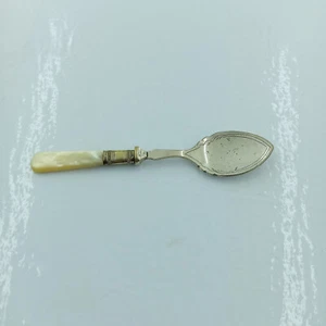 Antique Vintage Jam Spoon Mother Of Pearl Handle EPNS Silver Plated Child Spoon - Picture 1 of 3