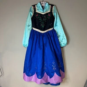 Disney Store Anna Frozen Classic Dress Full Length Long Sleeve Modest Girls 7/8 - Picture 1 of 8