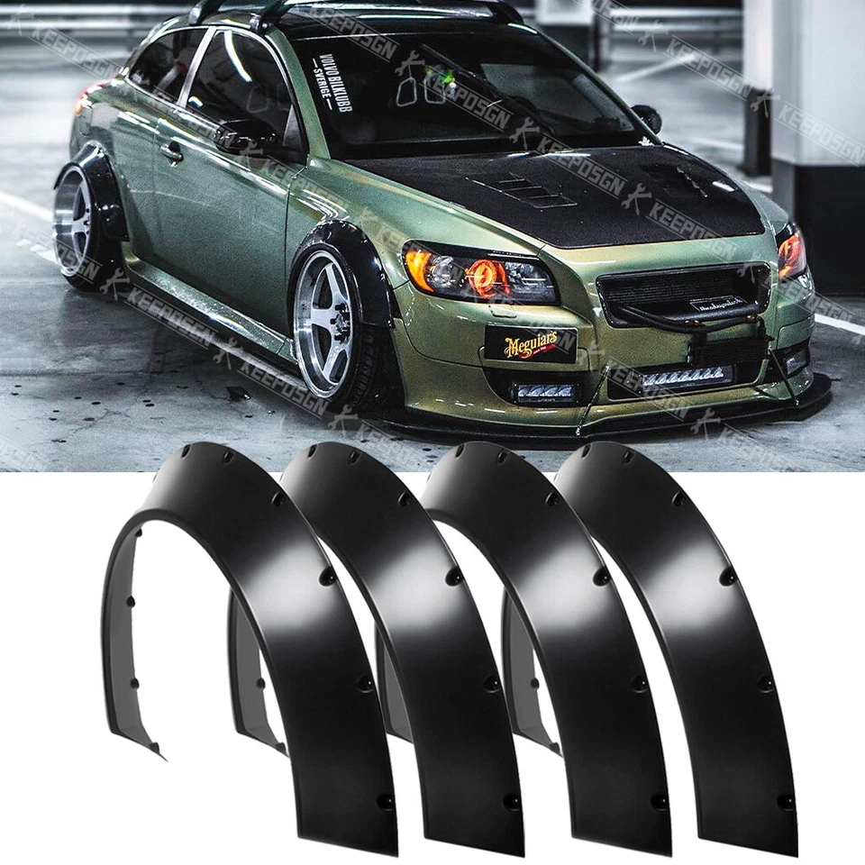 For VOLVO C30 C40 C70 S40 S60 S90 Fender Flares Wheel Arches Wide Body Kit 4PCS - Image 1 of 4