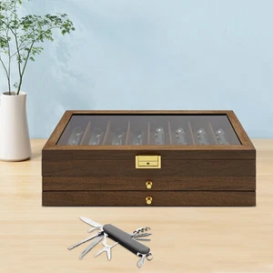 Vitrina de cuchillos, caja de almacenamiento de cuchillos, organizador de vitrina de cuchillos de 3 niveles - Imagen 1 de 15