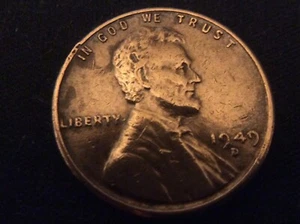 1949 D, Lincoln Wheat Penny, mehrere Fehler, SIEHE BILDER verkauft wie besehen - Bild 1 von 7