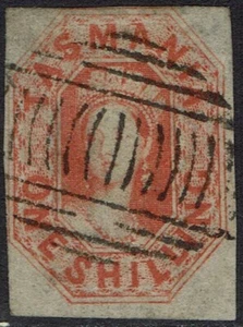 Tasmanien 1858 QV CHALON 1/- IMPERF GEBRAUCHT - Bild 1 von 2