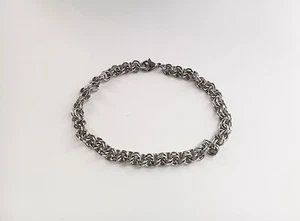 Pulsera de doble eslabón plateada, para hombre - Imagen 1 de 1