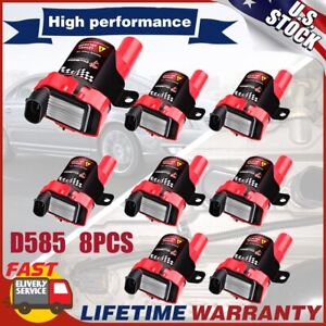 8x D585 Ignition Coil Spark Plug Pack For Chevy Silverado GMC LS1/3 4.8/5.3/6.0L