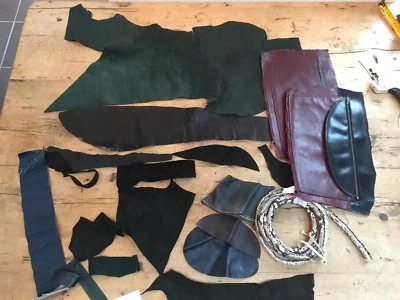 18  Leather Offcuts / Reclaimed Trims Real Leather - crafts, trims, costumes - Image 1 of 4