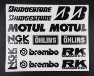 Sponsors premium sticker set 23x29cm stickers for honda yamaha suzuki kawasaki - Picture 1 of 6