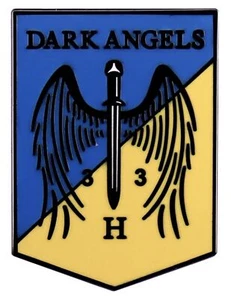Dark Angels of Ukraine Ukrainian Emblem British Volunteer Special Forces Pin - Picture 1 of 4