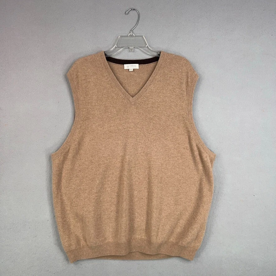 Chaleco de Cachemira Kinross Hombres XXL Cuello en V Lujo Acogedor Preppy Minimal Abuelo Suéter Foto 1 de 4