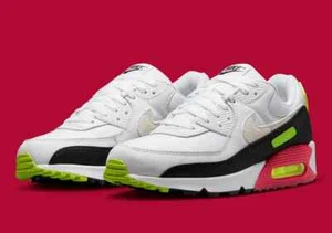 Nike Air Max 90 Men's Shoes White Volt Rush Pink Sz7.5 DQ4071 100 - Picture 1 of 7