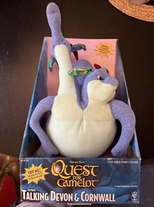 Vintage 1997 Quest For Camelot Two Heads Talking Dragon Says 4 Phrases Plush Toy - Picture 1 of 14