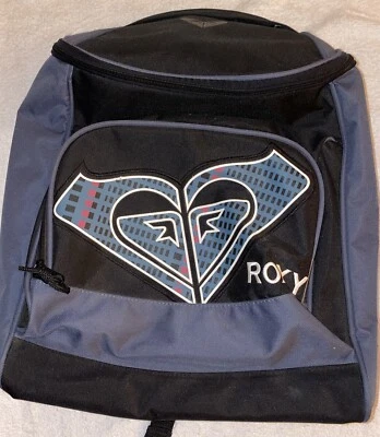 Mochila Bolso para Laptop Roxy Logo Playa Surf Azul Negro Lona Bolso Grande Foto 1 de 4