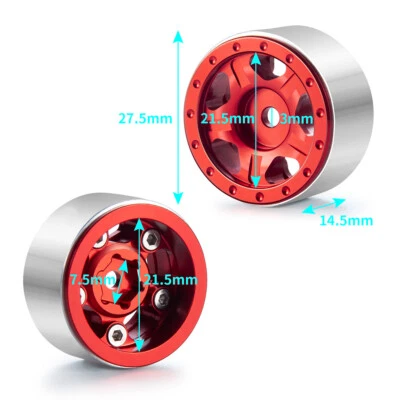 4 piezas llantas de metal de 1,0" para coche sobre orugas RC Axial 1/24 SCX24 Foto 1 de 4