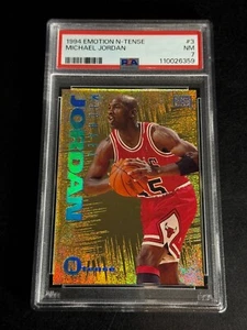 MICHAEL JORDAN 1994 SKYBOX EMOTION 3 N-TENSE HOLOFOIL INSERT NEAR MINT PSA 7 MJ - Picture 1 of 6